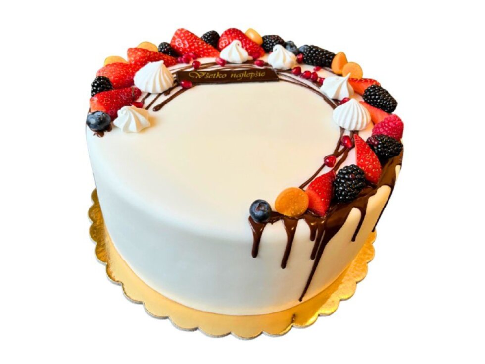 Torta na mieru s ovocím - polkruh