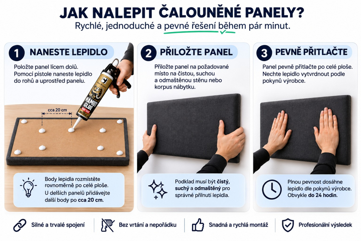 Jak nalepit čalouněné panely?