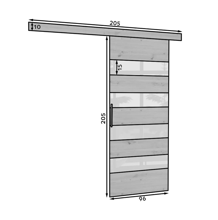 Posuvné dveře Milou - 96 cm