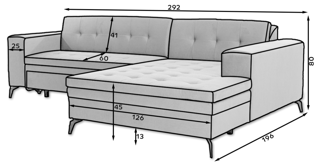 Rohová sedací souprava Solange - Monolith 37