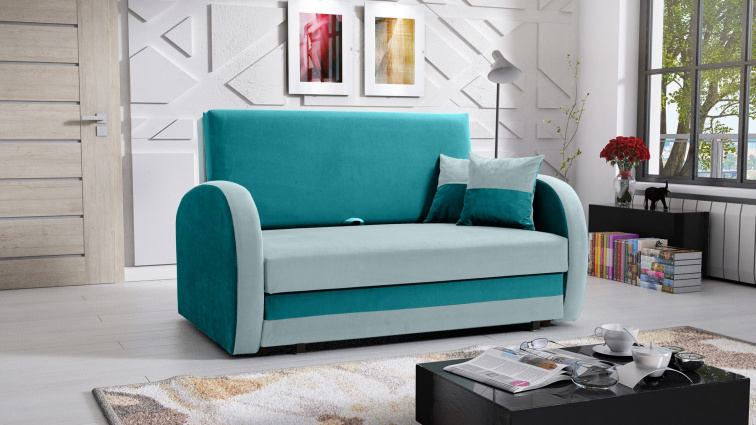 Rozkládací pohovka Tola 2 - modrá/šedá