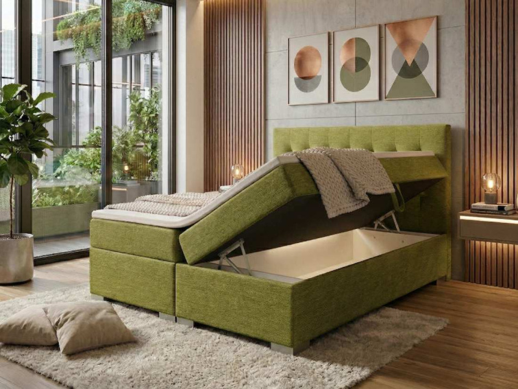 Boxspring Silver - zelená