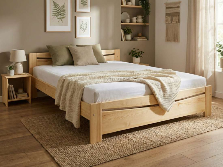 Manželská postel TK 03 - masiv borovice