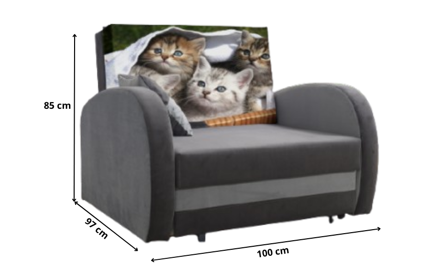 Dětská rozkládací pohovka Tola - Čtyřkolka