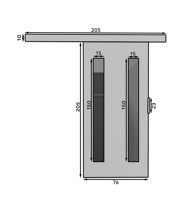 Posuvné dveře Hers - 76 cm