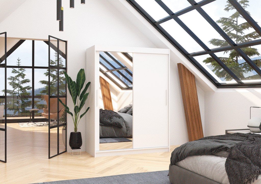 Šatní skříň s posuvnými dveřmi Bario - 150 cm