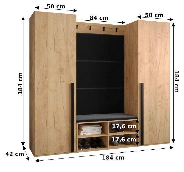 Předsíňová stěna Miro 9 - dub Craft
