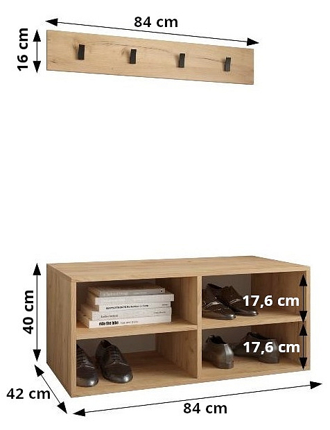 Předsíňová stěna Miro 1 - bílá