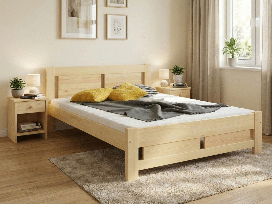 Manželská postel Kony - masiv borovice