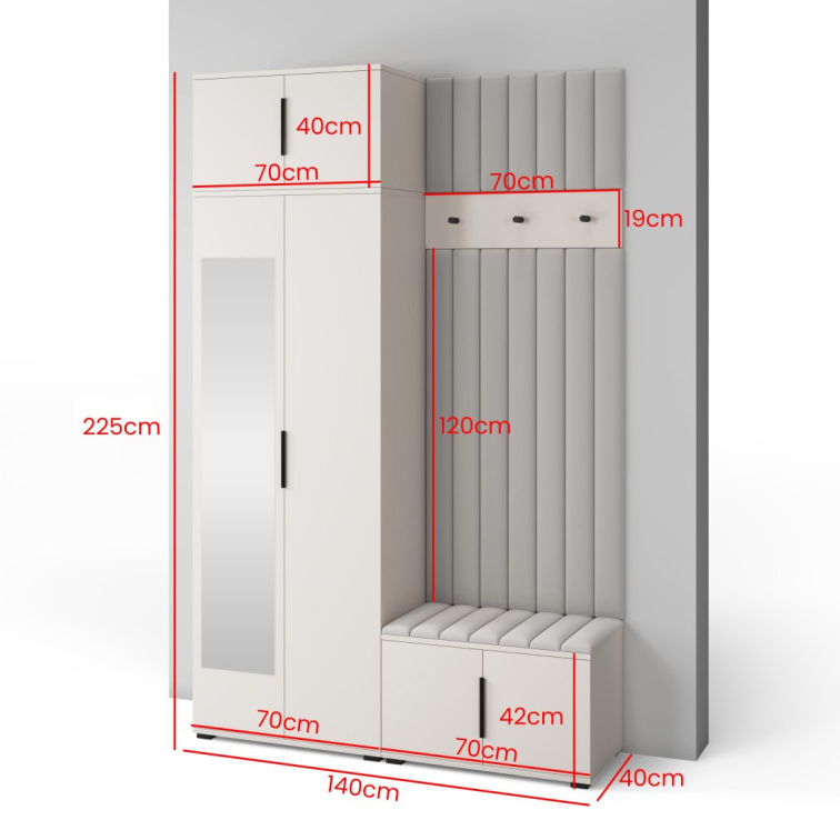 Předsíňová stěna Emi 21 - bílá