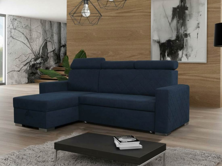 Rozkládací sedací souprava do L Lars - modrá