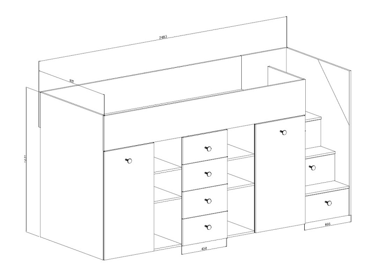 Zvýšená multifunkční postel Smart 3