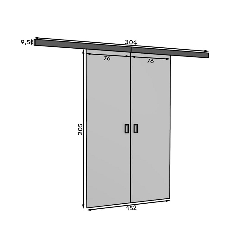 Posuvné dveře Toppo - 152 cm