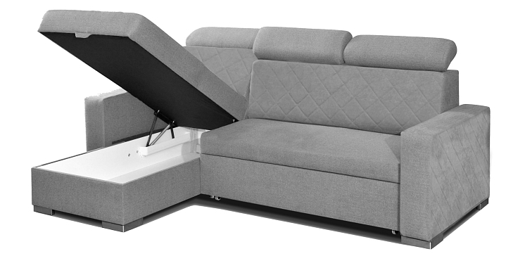 Rozkládací sedací souprava do L Lars - šedá