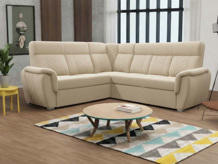 Rohová rozkládací sedací souprava Boston - béžová