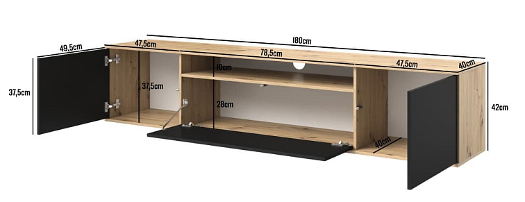 TV stolek Logan 180 cm - dub Artisan