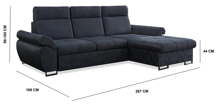 Rozkládací sedací souprava do L - Santana - hnědá