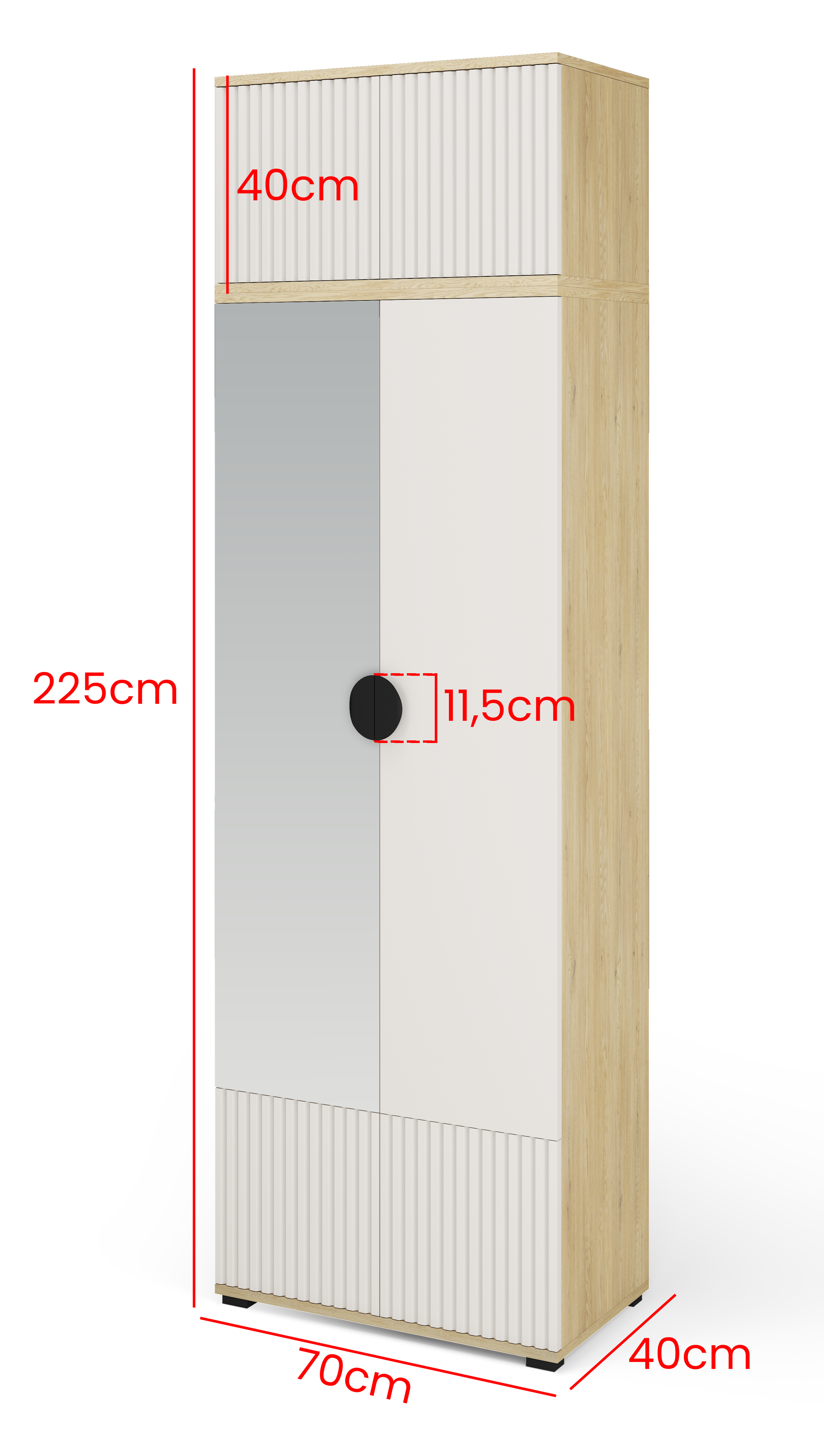 Předsíňová stěna Bello 4 - 2cm nožky, zrcadlo