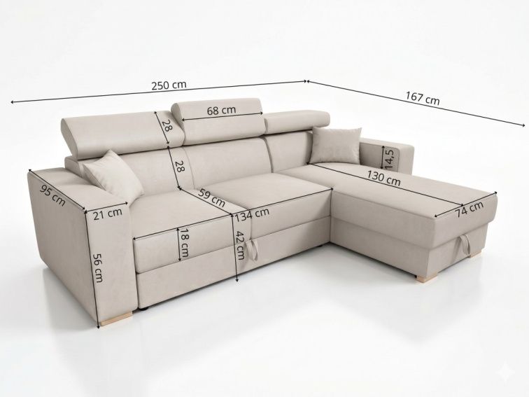 Rozkládací sedací souprava do L Colt - Terra 96