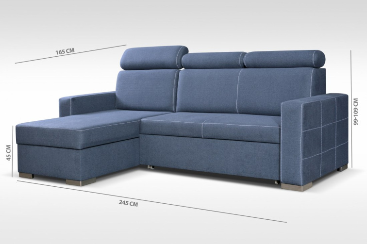 Rozkládací sedací souprava do L Lars - béžová