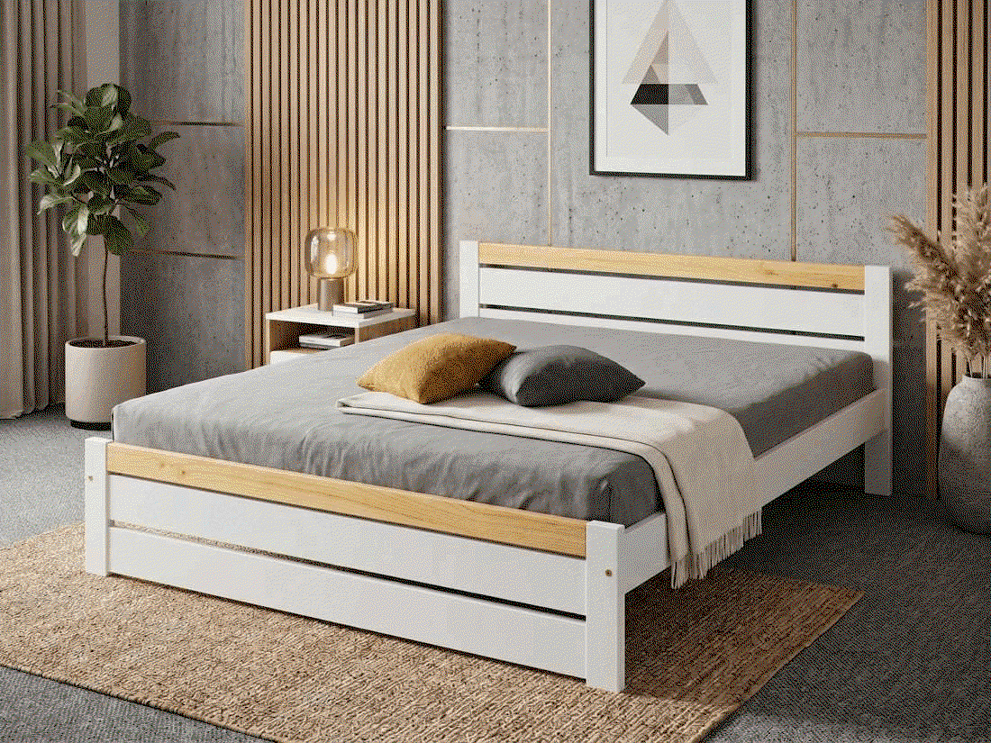 Manželská postel Ravona - borovice