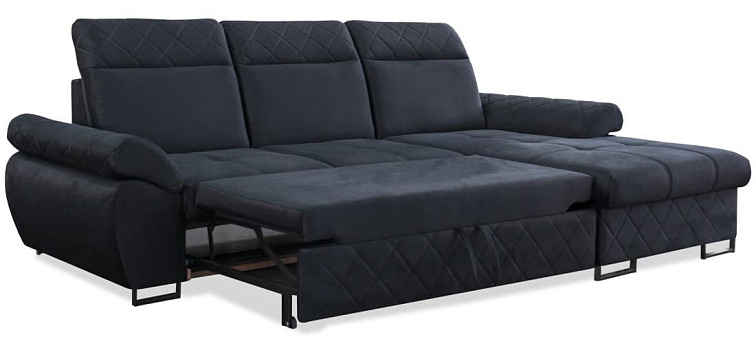 Rozkládací sedací souprava do L - Santana - hnědá