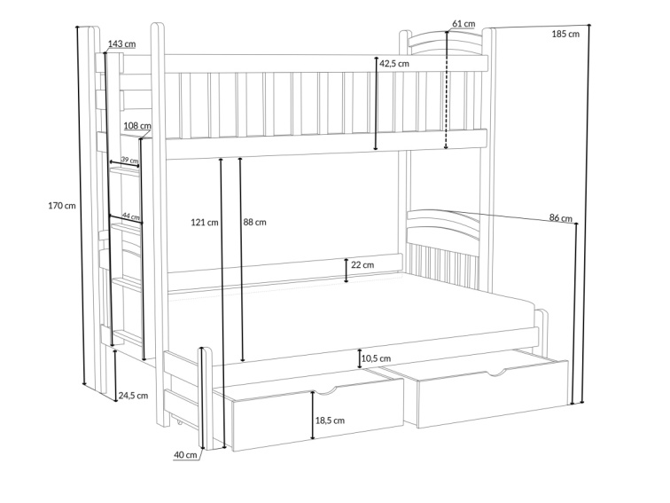 Patrová postel Aurelia