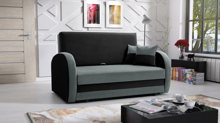 Rozkládací pohovka Tola 2 - černá/šedá