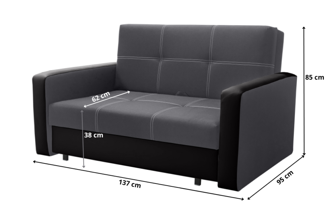 Rozkládací pohovka Bella 2 - Sawana 80/Madryt 9100