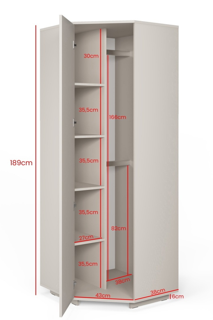 Rohová předsíňová stěna Bianco 17 - U/6