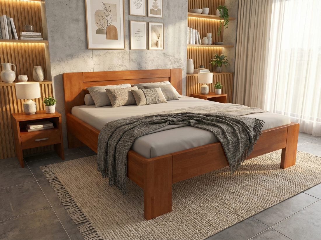 Vysoké postele ze 4cm masivu: proč jsou stabilnější, pohodlnější a vydrží roky