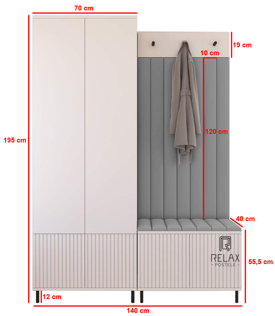 Předsíňová stěna Emi 21 - bílá