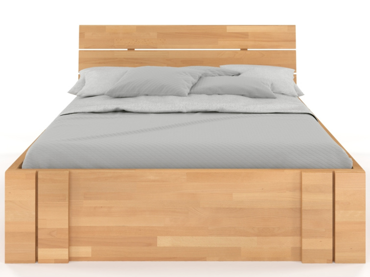 Buková zvýšená postel s úložným prostorem Arhus Drawers