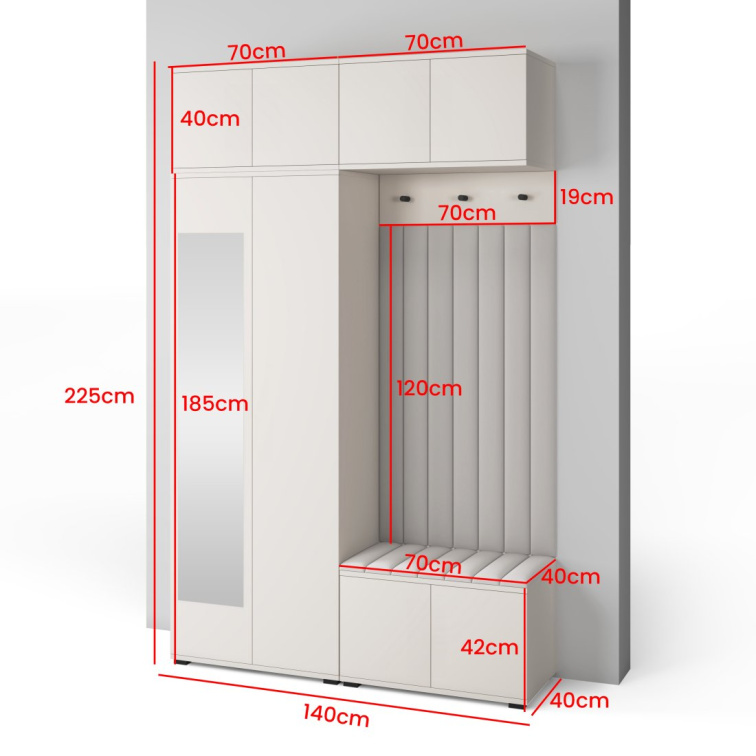 Předsíňová stěna Emi 21 - bílá