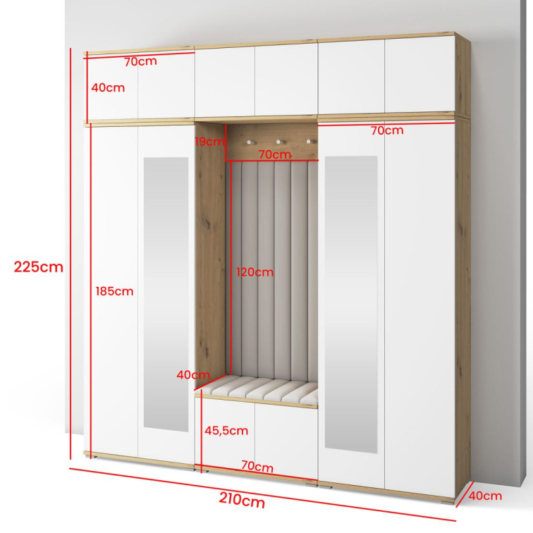 Předsíňová stěna Emi 21 - bílá