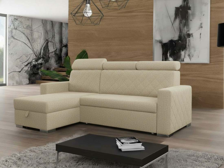 Rozkládací sedací souprava do L Lars - béžová