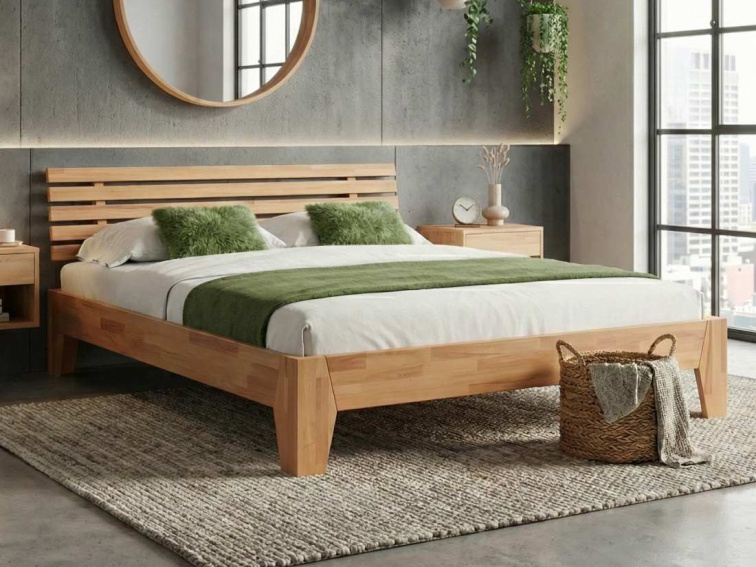 Buková postel Bigoli + matrace + rošty zdarma