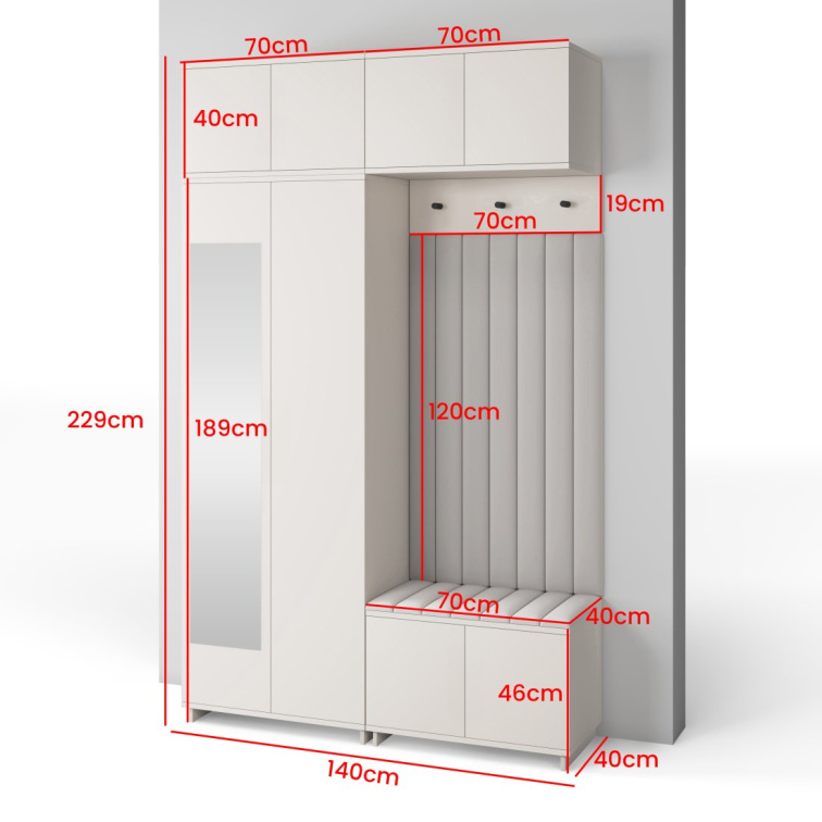 Předsíňová stěna Emi 21 - bílá