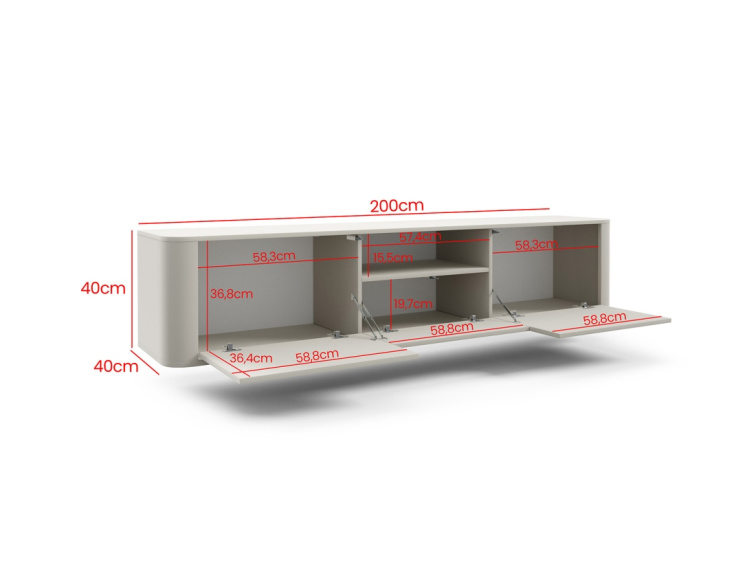 TV stolek Norvik 200 cm - závěsný