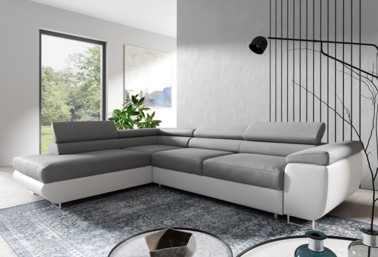 Sedací souprava Isabella - Sawana 21/Eko kůže bílá