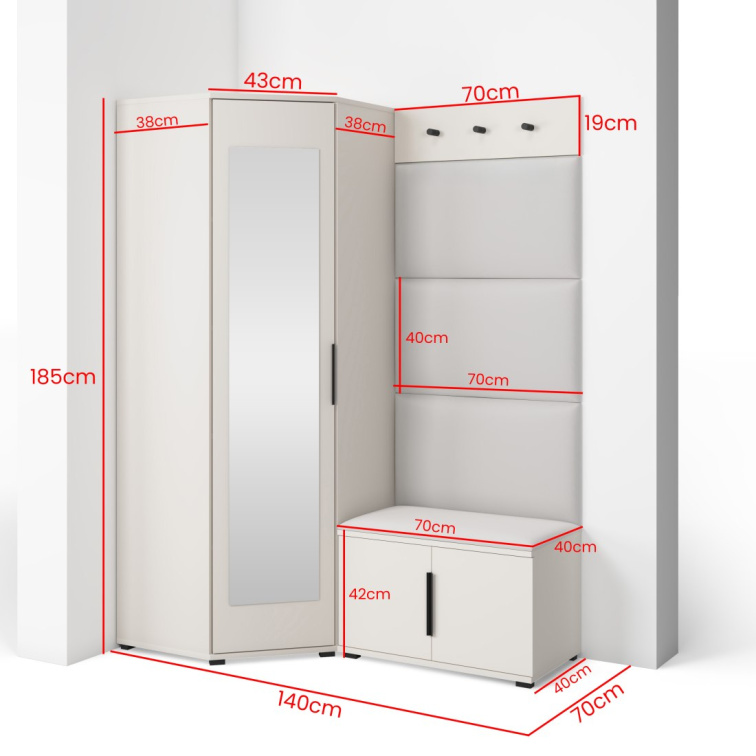 Předsíňová stěna Emi 21 - bílá