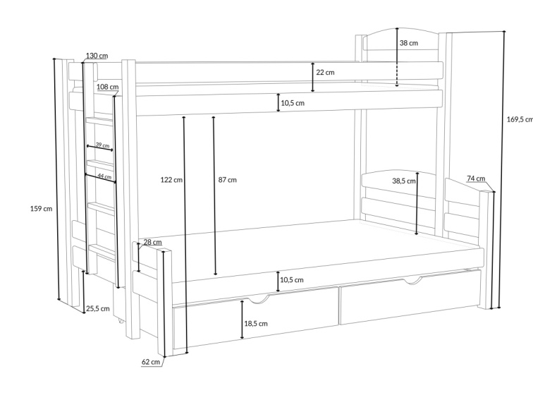 Patrová postel Aurelia