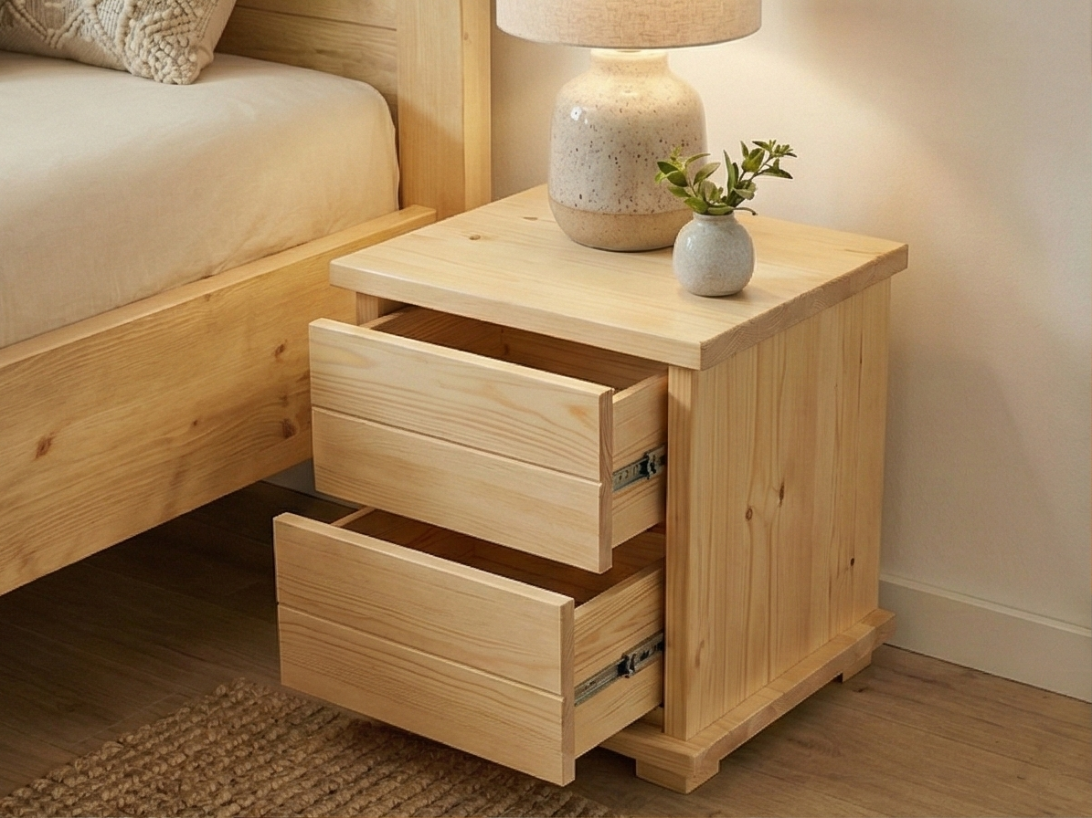 Noční stolek Mega Supra - masiv borovice