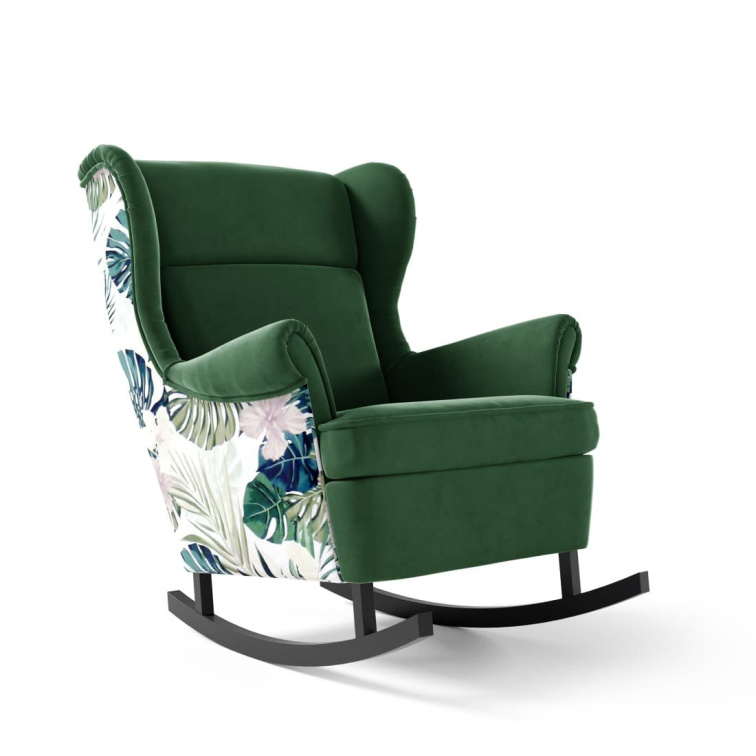 Houpací křeslo Lorenzo - Tmavě zelená