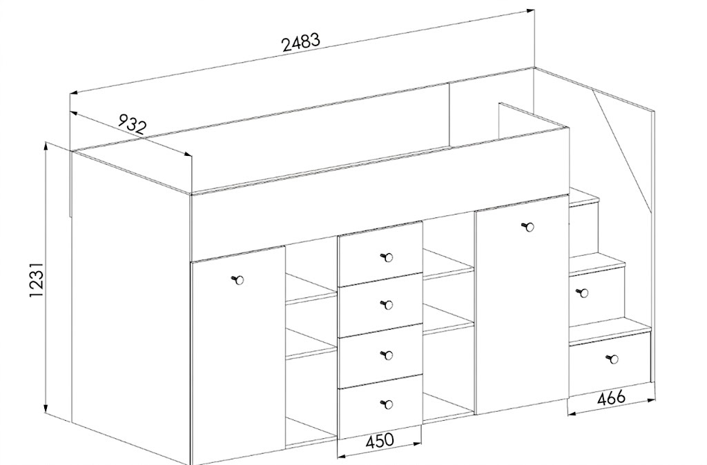 Zvýšená multifunkční postel Smart 3
