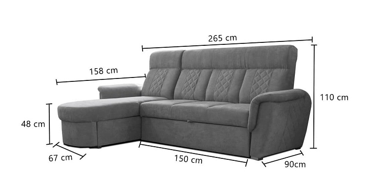Rozkládací sedací souprava do L Boston - béžová