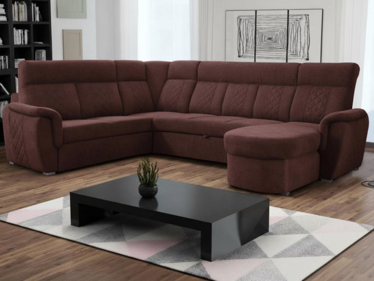 Rozkládací sedací souprava do U Boston - vínová