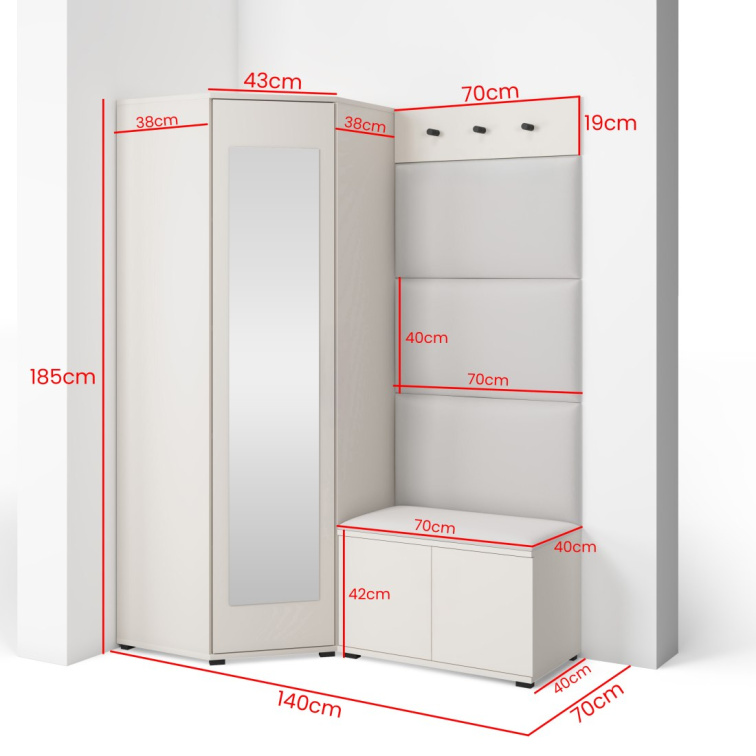 Předsíňová stěna Emi 21 - bílá