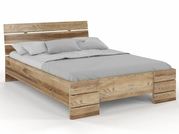 Dubová postel Sandemo - zvýšená - retro olej
