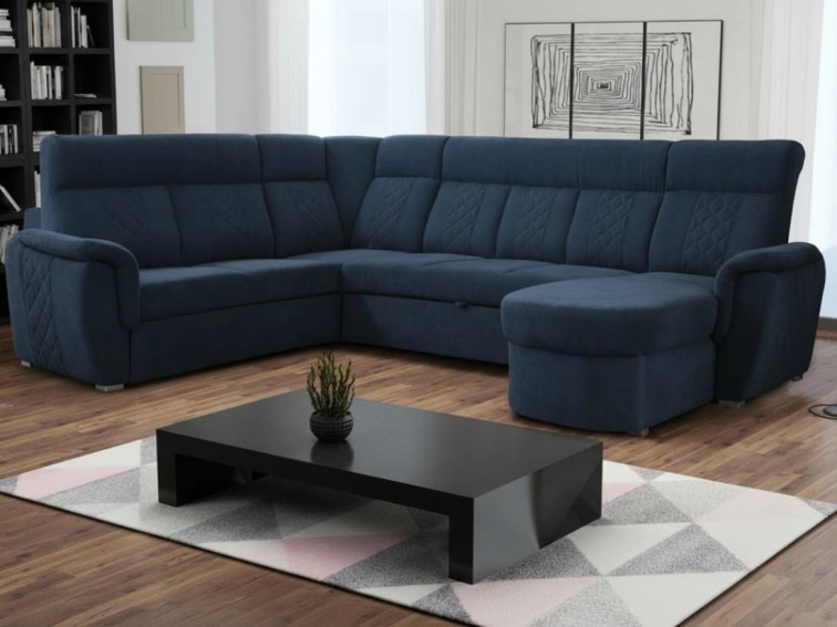 Rozkládací sedací souprava do U Boston - modrá